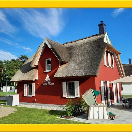 Modernes Reetdach-Ostseeferienhaus Bella Mare, Insel Usedom Mit Sauna, Kamin & Sonnenterrasse Zirchow Exterior photo