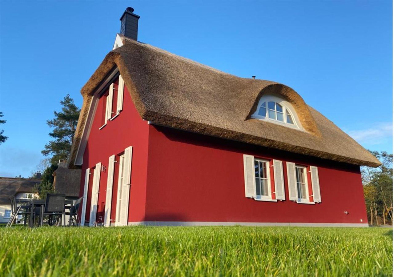 Modernes Reetdach-Ostseeferienhaus Bella Mare, Insel Usedom Mit Sauna, Kamin & Sonnenterrasse Zirchow Exterior photo