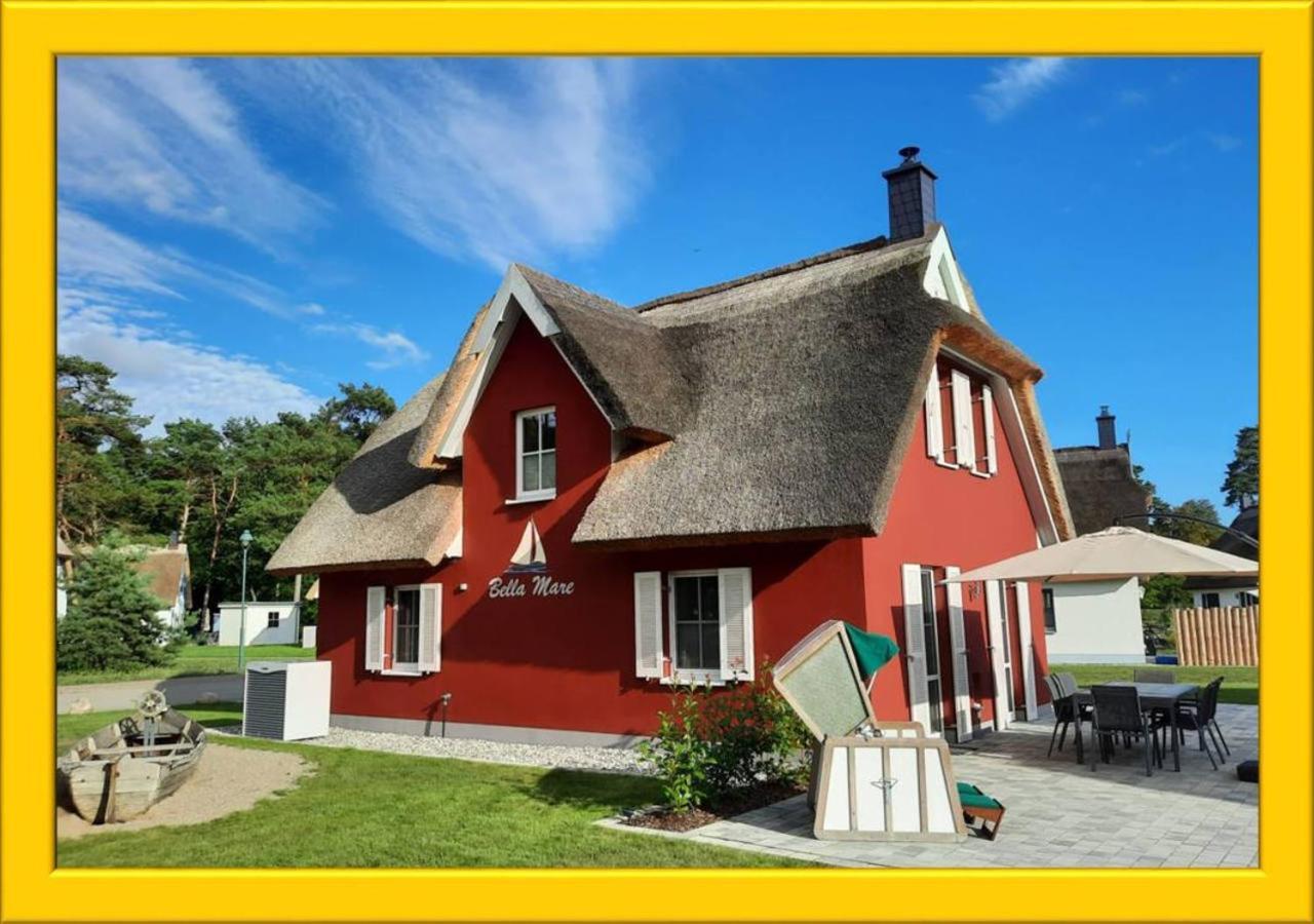 Modernes Reetdach-Ostseeferienhaus Bella Mare, Insel Usedom Mit Sauna, Kamin & Sonnenterrasse Zirchow Exterior photo